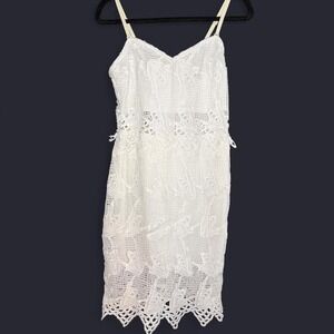 2000s vibes Charlotte Russe size large white lace midi dress